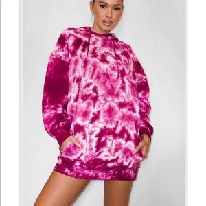 Oversized Tie-Dye Hoodie Dress
